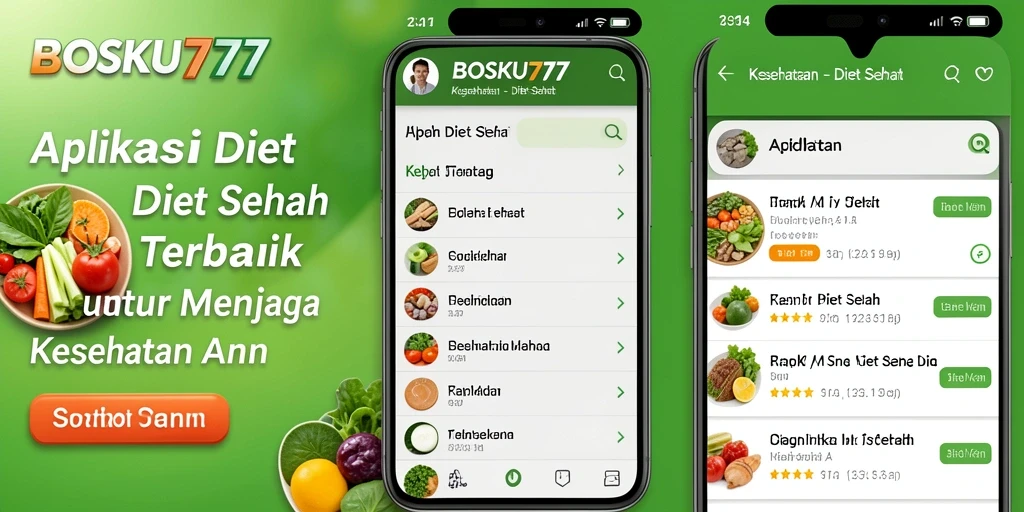 Tampilan antarmuka aplikasi BOSKU777 untuk diet sehat yang menarik.