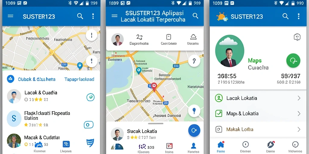 Tampilan antarmuka SUSTER123 untuk pelacakan lokasi real-time.