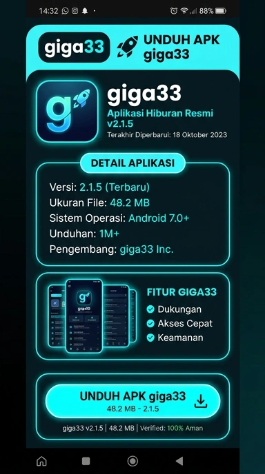 Tampilan halaman APK giga33